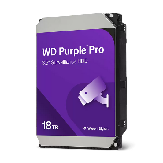 Western Digital WD181PURP 18TB hard drive label and model info