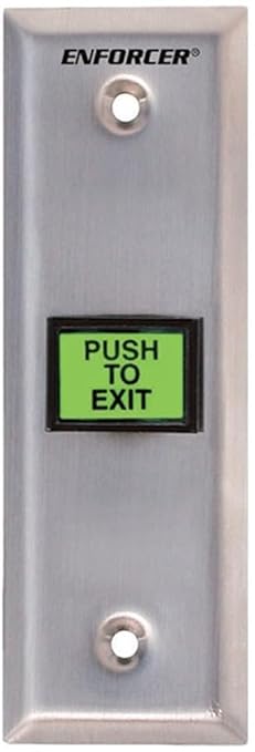 SECO-LARM SD-7103GC-PEQ slim illuminated push-to-exit plate with stainless steel finish