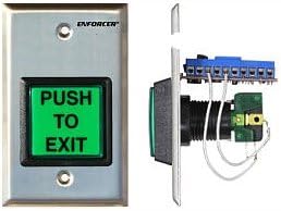 SECO-LARM SD-7202GC-PTQ illuminated green push-to-exit button front view and side view