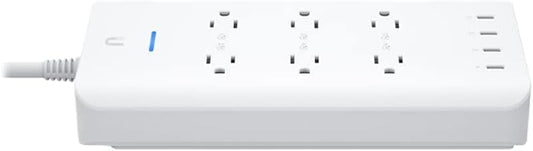 UniFi SmartPower Strip showing 6 AC outlets and 4 USB-C ports