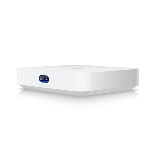 Ubiquiti Cloud Gateway Ultra UCG-Ultra front view with UniFi logo and LED indicators