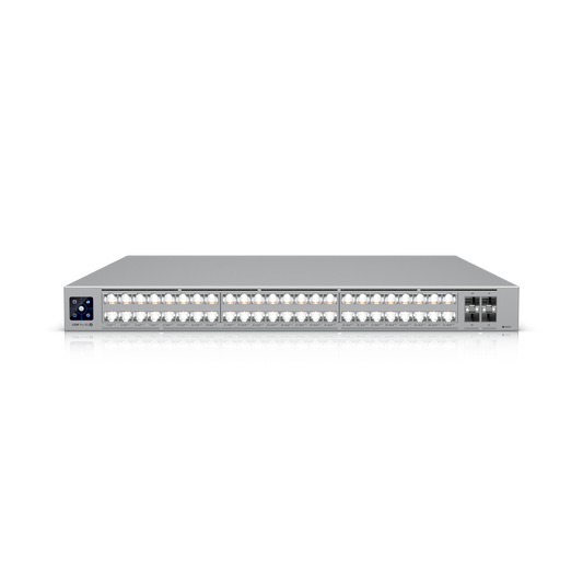 Ubiquiti Pro XG 48 PoE front panel with RJ45 and SFP28 ports