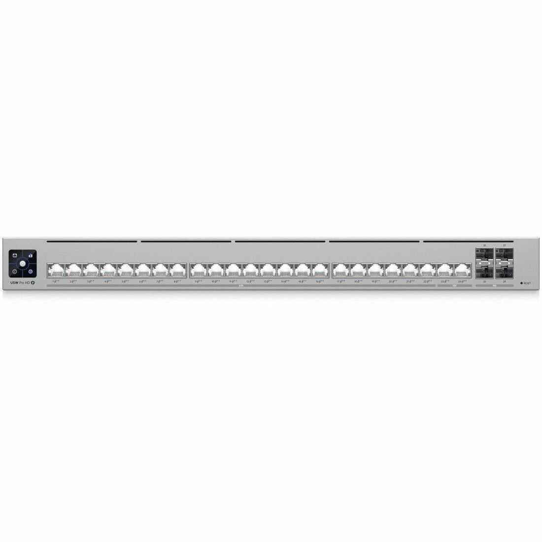 10G Network Switches — Ubiquiti UniFi Pro HD 24 PoE - 24-Port 2.5G Layer 3 Switch, Etherlighting, 600W PoE++, 4x 10G SFP+ (USW-PRO-HD-24-POE)