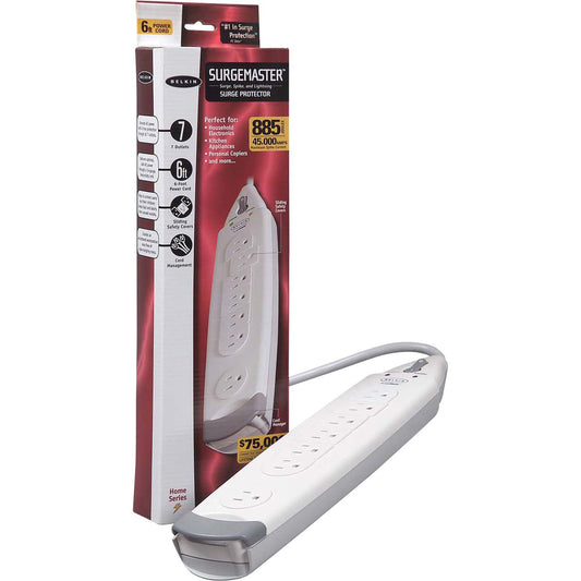 Main Image for Belkin 7 Outlet Power Strip Surge Protector with 6ft power cord - 785 Joules - White