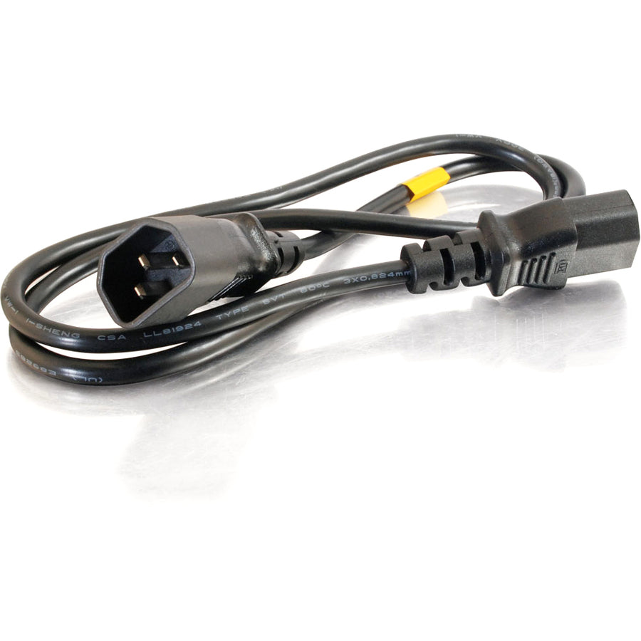 Alternate-Image1 Image for C2G 6ft Power Extension Cord - 18 AWG - IEC320C14 to IEC320C13
