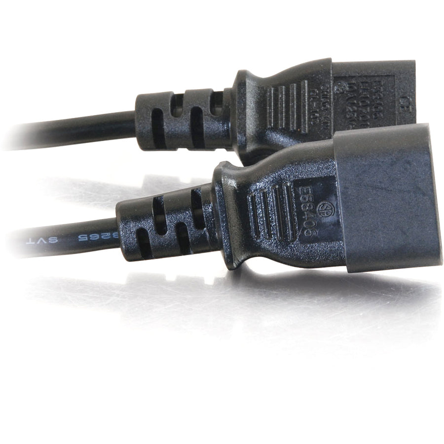 Alternate-Image2 Image for C2G 6ft Power Extension Cord - 18 AWG - IEC320C14 to IEC320C13