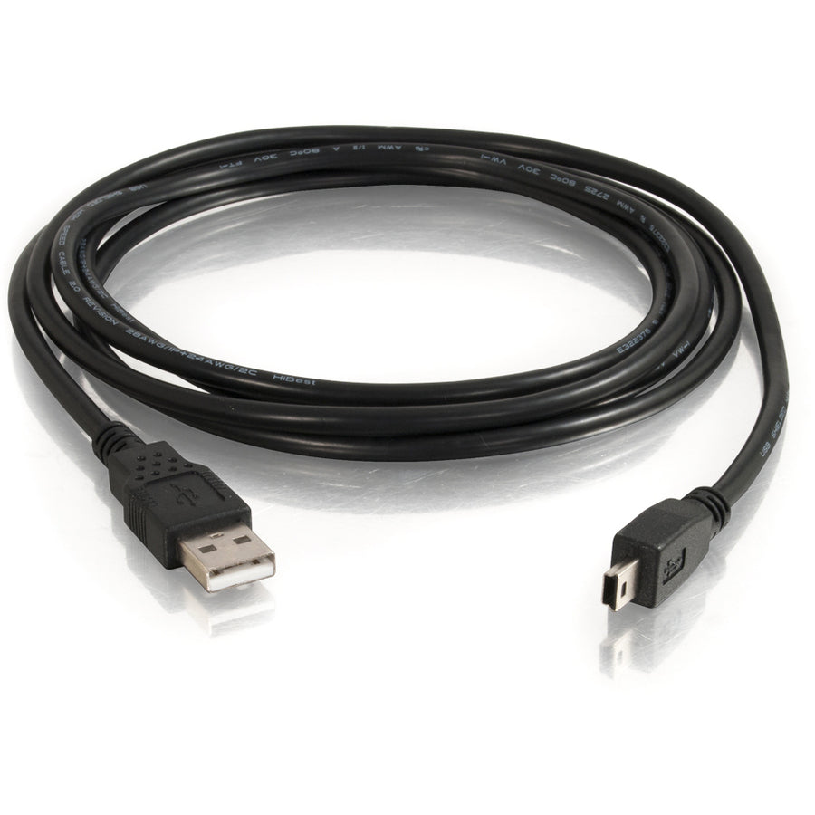 Alternate-Image1 Image for C2G 2m (6.6ft) USB 2.0 Cable - USB Cable - USB-A Male to USB Mini-B Male - Black