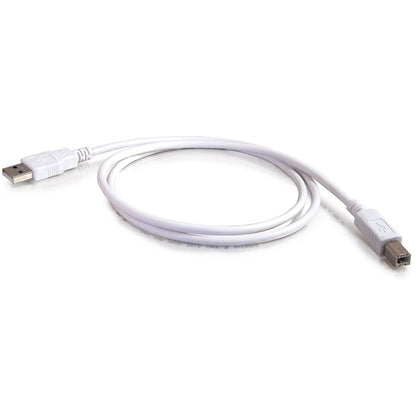 Alternate-Image1 Image for C2G 2m (6.6ft) USB 2.0 Cable - USB Cable - Type USB A to Type USB B - White