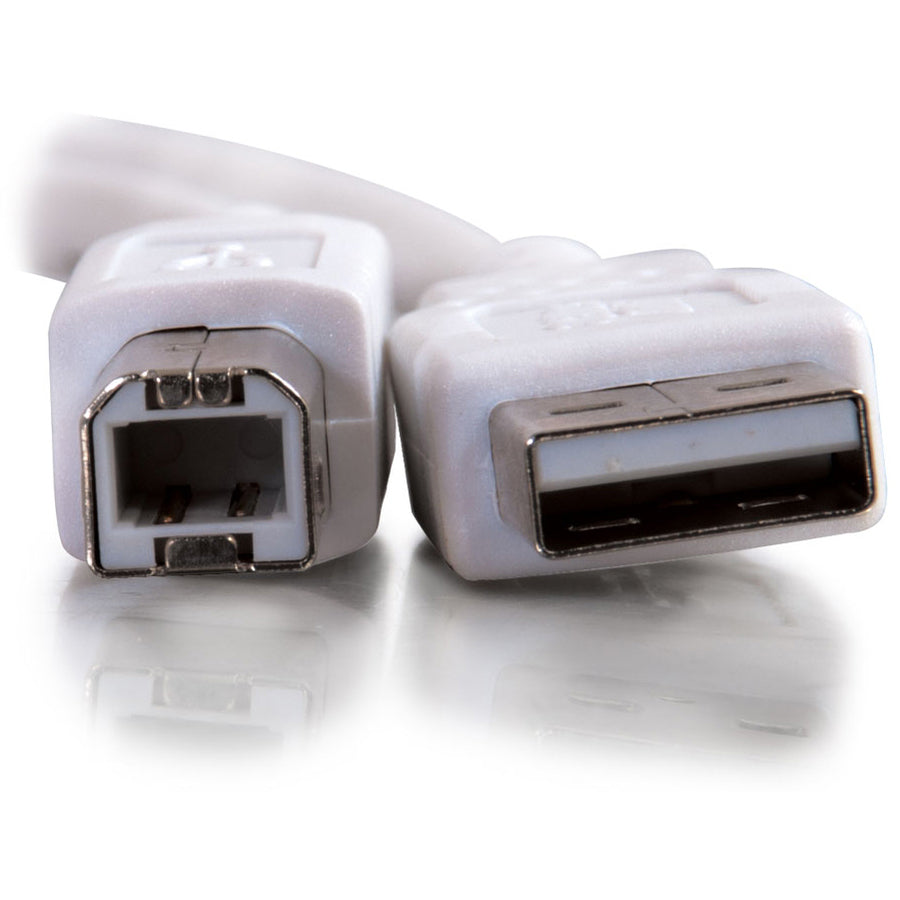 Alternate-Image3 Image for C2G 2m (6.6ft) USB 2.0 Cable - USB Cable - Type USB A to Type USB B - White