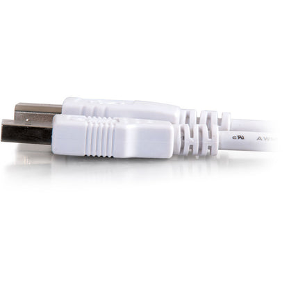 Alternate-Image2 Image for C2G 2m (6.6ft) USB 2.0 Cable - USB Cable - Type USB A to Type USB B - White