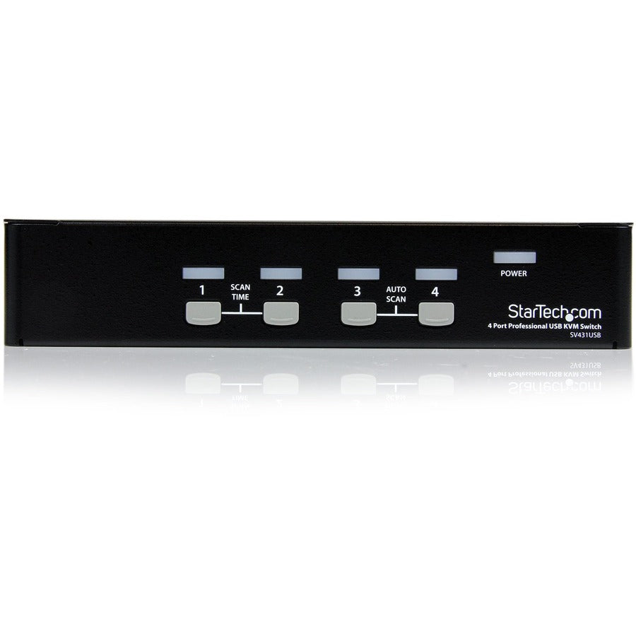 Front Image for StarTech.com StarView SV431USB - KVM switch - USB - 4 ports - 1 local user - USB - 1U