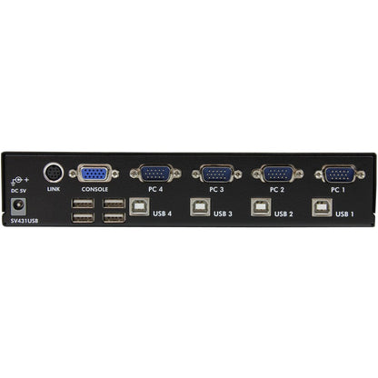Rear Image for StarTech.com StarView SV431USB - KVM switch - USB - 4 ports - 1 local user - USB - 1U
