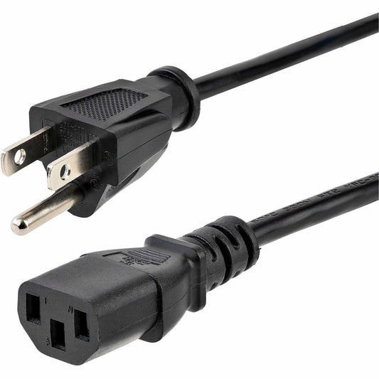 Main Image for StarTech.com 6ft 1(1.8m) Computer Power Cord, NEMA 5-15P to C13, 10A 125V, 18AWG, Black Replacement AC PC Power Cord, TV/Monitor Power Cable