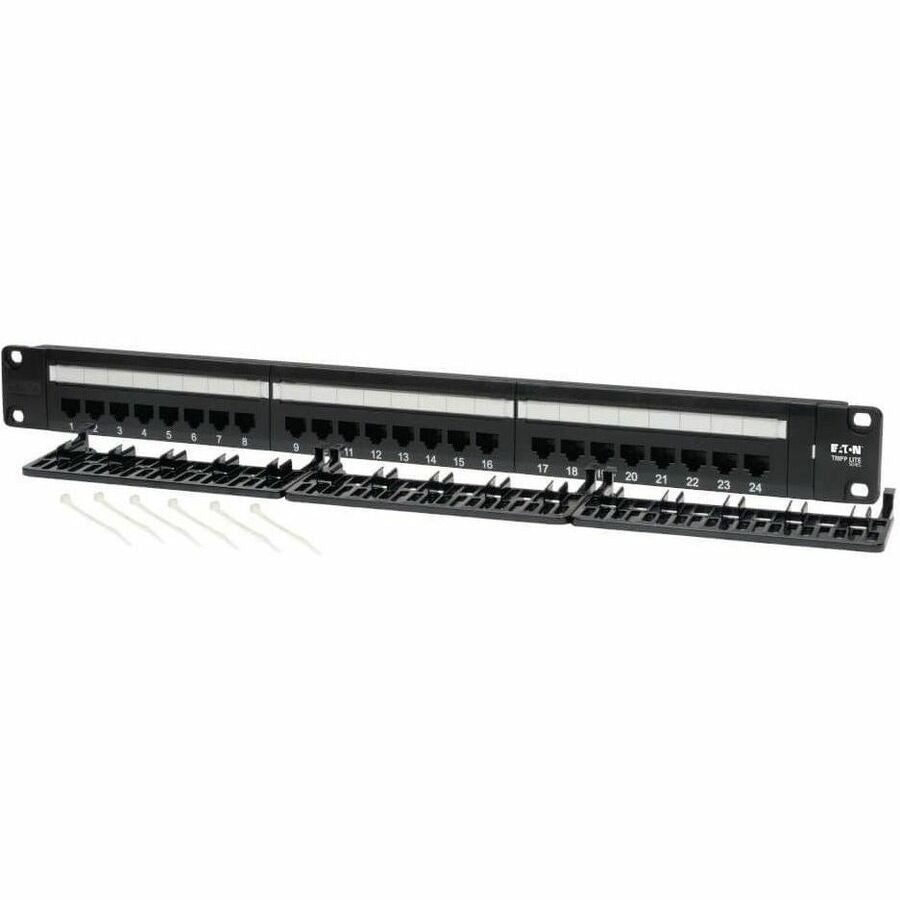 Alternate-Image2 Image for Eaton Tripp Lite Series 24-Port 1U Rack-Mount Cat5e 110 Patch Panel, 568B, RJ45 Ethernet, TAA