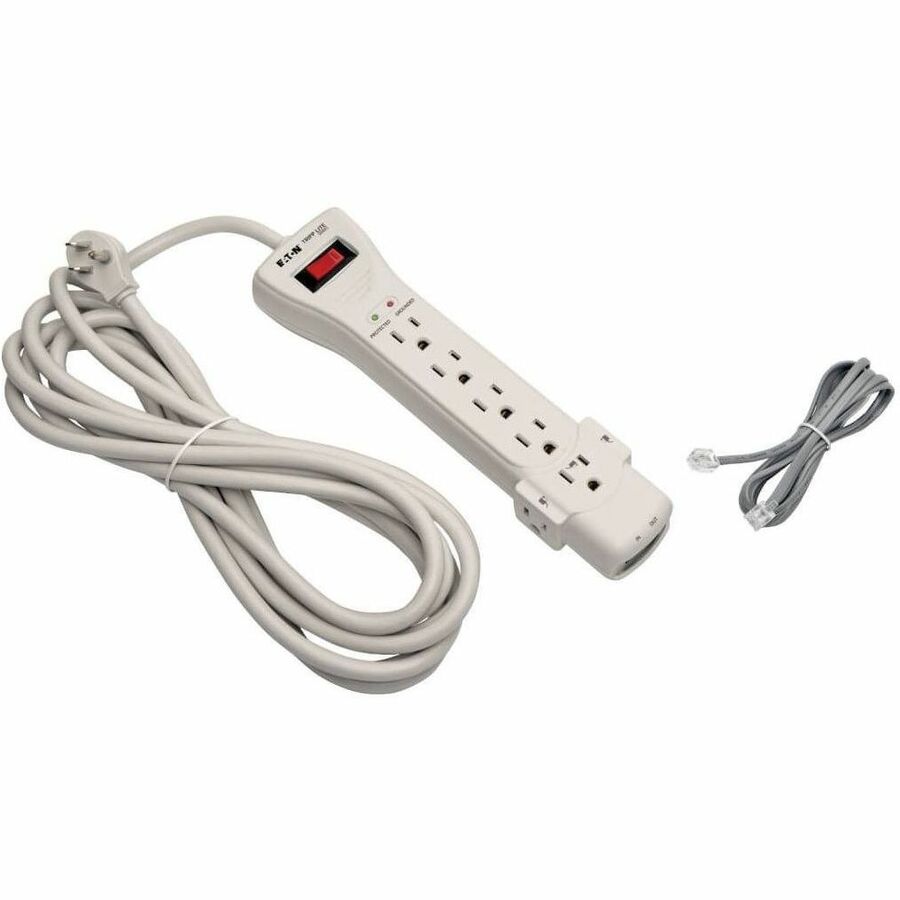 Alternate-Image7 Image for Eaton Tripp Lite Series Protect It! 7-Outlet Surge Protector, 15 ft. (4.57 m) Cord, 2520 Joules, Fax/Modem Protection, RJ11
