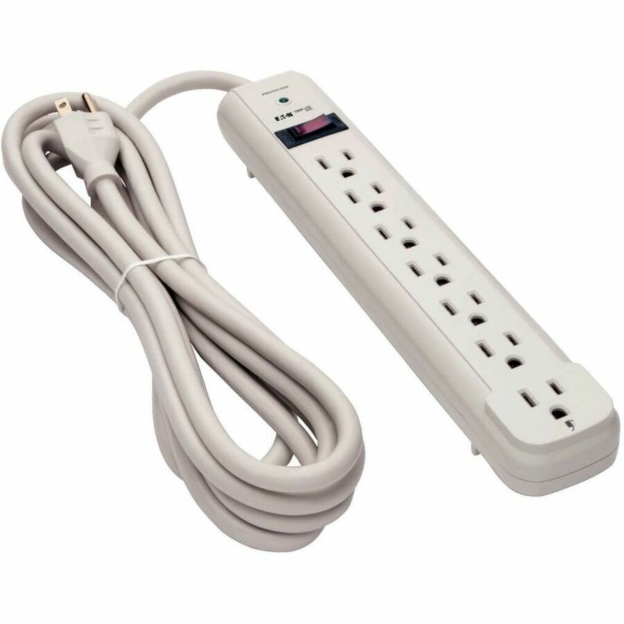 Alternate-Image5 Image for Eaton Tripp Lite Series Protect It! 7-Outlet Surge Protector, 12 ft. Cord, 1080 Joules, Diagnostic LED, Light Gray Housing