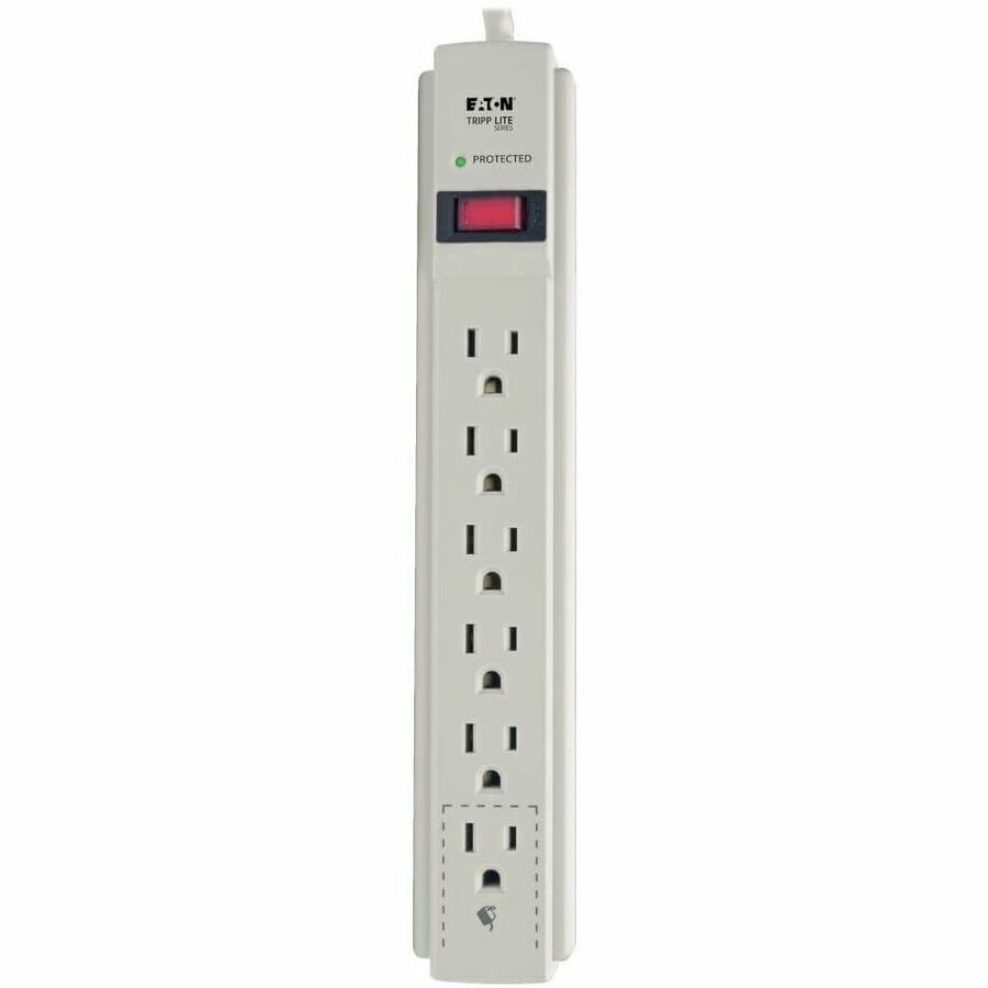 Alternate-Image5 Image for Eaton Tripp Lite Series Protect It! 6-Outlet Surge Protector, 4 ft. (1.22 m) Cord, 790 Joules, Diagnostic LED, Light Gray Housing