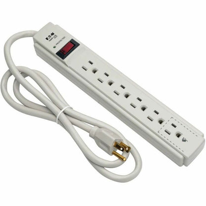 Alternate-Image7 Image for Eaton Tripp Lite Series Protect It! 6-Outlet Surge Protector, 4 ft. (1.22 m) Cord, 790 Joules, Diagnostic LED, Light Gray Housing