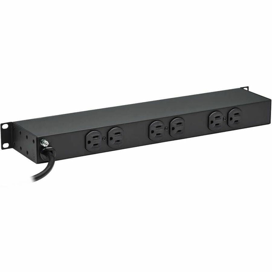 Alternate-Image1 Image for Eaton Tripp Lite Series 1U Rack-Mount Power Strip, 120V, 15A, 5-15P, 12 Outlets (6 Front-Facing, 6-Rear-Facing), 15 ft. (4.57 m) Cord