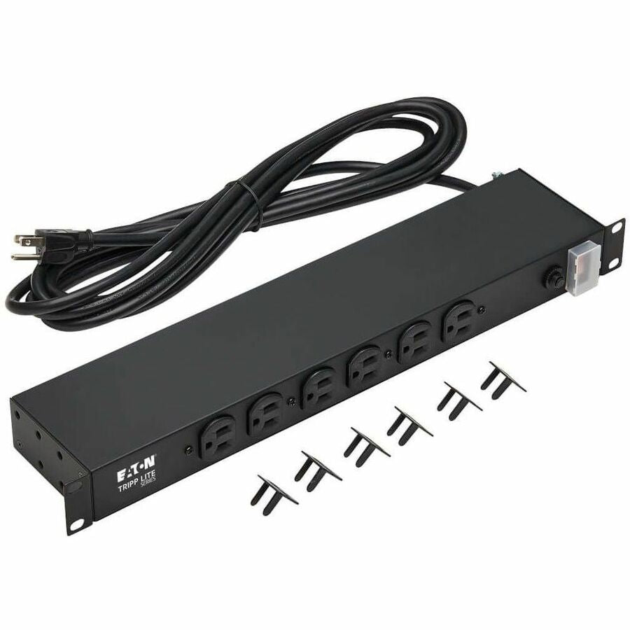 Alternate-Image10 Image for Eaton Tripp Lite Series 1U Rack-Mount Power Strip, 120V, 15A, 5-15P, 12 Outlets (6 Front-Facing, 6-Rear-Facing), 15 ft. (4.57 m) Cord