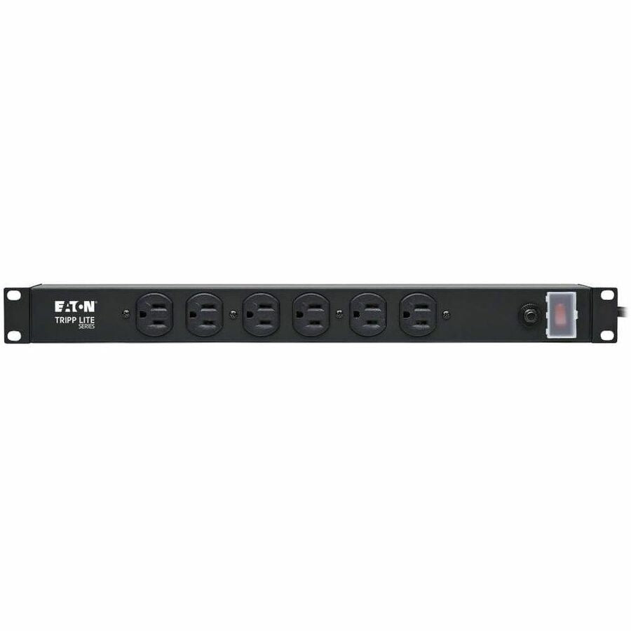 Alternate-Image5 Image for Eaton Tripp Lite Series 1U Rack-Mount Power Strip, 120V, 15A, 5-15P, 12 Outlets (6 Front-Facing, 6-Rear-Facing), 15 ft. (4.57 m) Cord