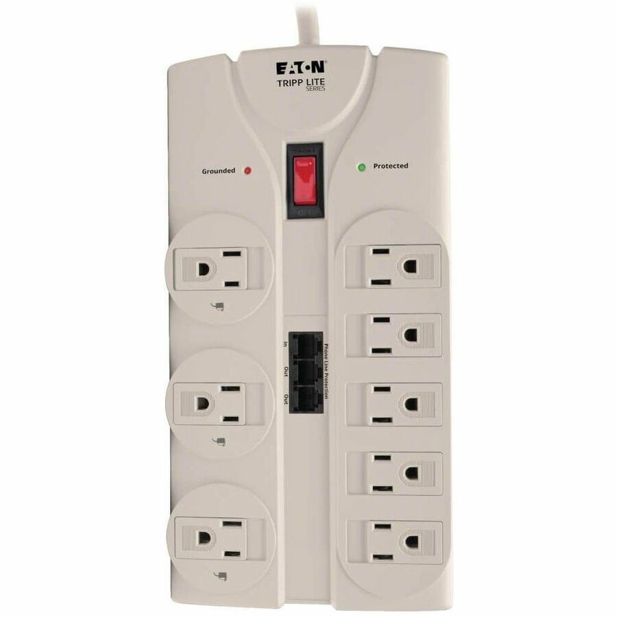 Alternate-Image5 Image for Eaton Tripp Lite Series Protect It! 8-Outlet Computer Surge Protector, 8 ft. (2.43 m) Cord, 2160 Joules, Tel/Modem/Fax Protection