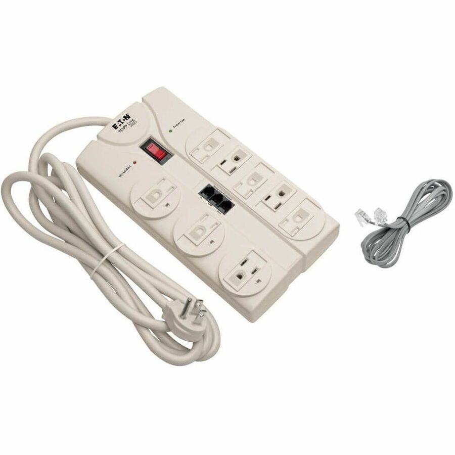Alternate-Image7 Image for Eaton Tripp Lite Series Protect It! 8-Outlet Computer Surge Protector, 8 ft. (2.43 m) Cord, 2160 Joules, Tel/Modem/Fax Protection