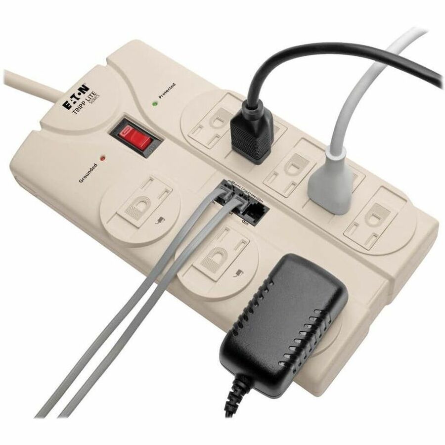 Alternate-Image4 Image for Eaton Tripp Lite Series Protect It! 8-Outlet Computer Surge Protector, 8 ft. (2.43 m) Cord, 2160 Joules, Tel/Modem/Fax Protection