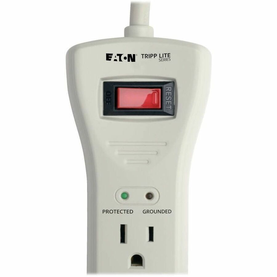 Alternate-Image4 Image for Eaton Tripp Lite Series Protect It! 7-Outlet Surge Protector, 7 ft. Cord with Right-Angle Plug, 2160 Joules, Diagnostic LEDs, Light Gray Housing