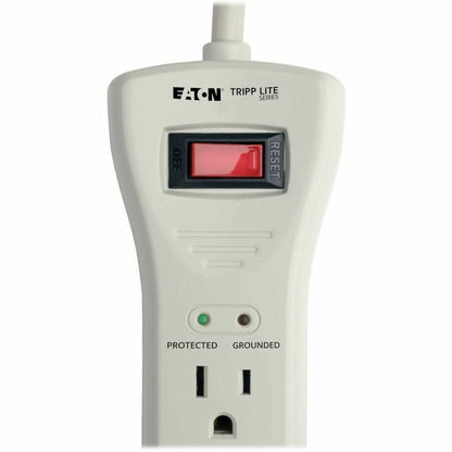 Alternate-Image4 Image for Eaton Tripp Lite Series Protect It! 7-Outlet Surge Protector, 7 ft. Cord with Right-Angle Plug, 2160 Joules, Diagnostic LEDs, Light Gray Housing