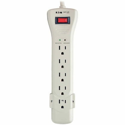 Alternate-Image3 Image for Eaton Tripp Lite Series Protect It! 7-Outlet Surge Protector, 7 ft. Cord with Right-Angle Plug, 2160 Joules, Diagnostic LEDs, Light Gray Housing