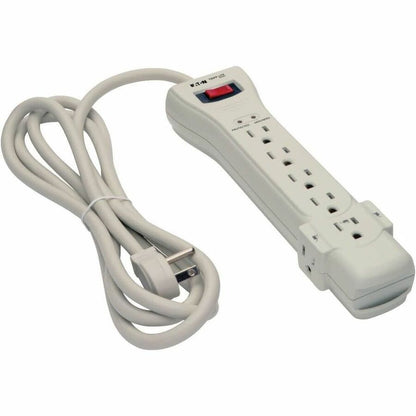 Alternate-Image6 Image for Eaton Tripp Lite Series Protect It! 7-Outlet Surge Protector, 7 ft. Cord with Right-Angle Plug, 2160 Joules, Diagnostic LEDs, Light Gray Housing