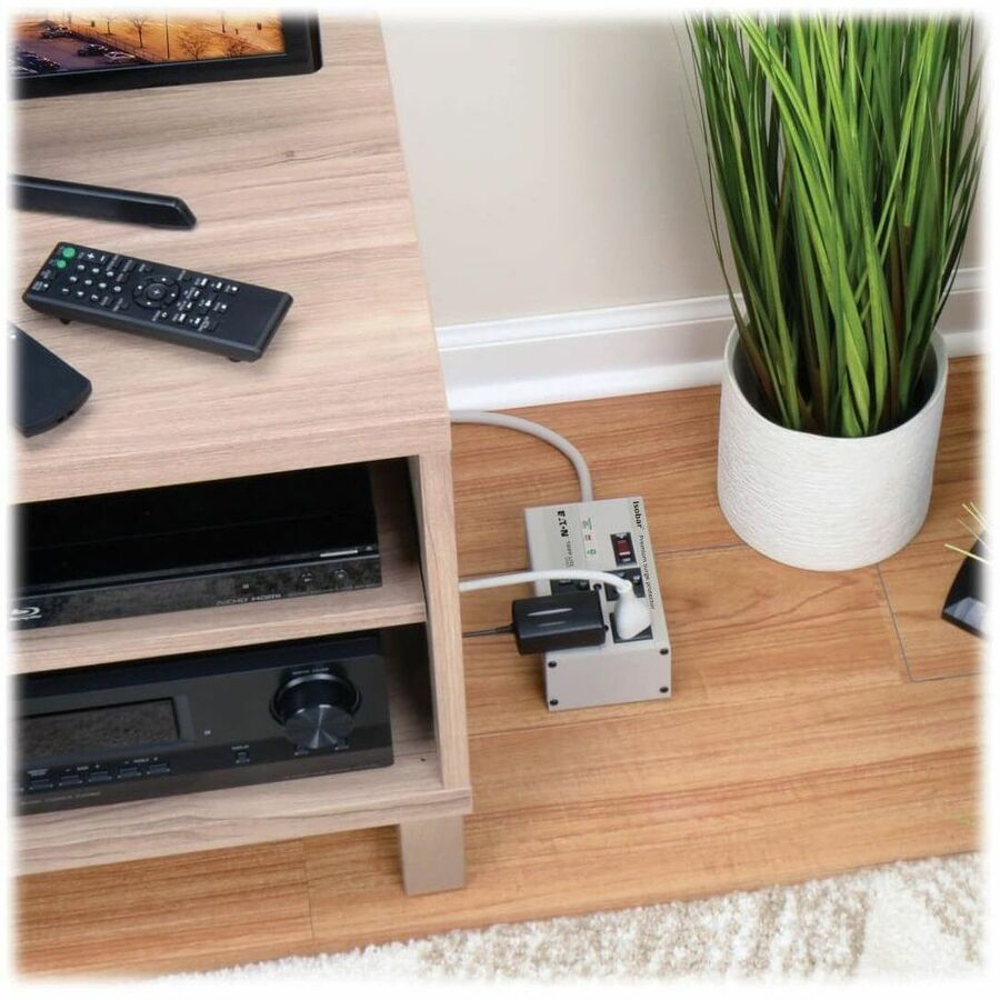 Alternate-Image2 Image for Eaton Tripp Lite Series Isobar 4-Outlet Surge Protector, 6 ft. Cord with Right-Angle Plug, 3330 Joules, Metal Housing