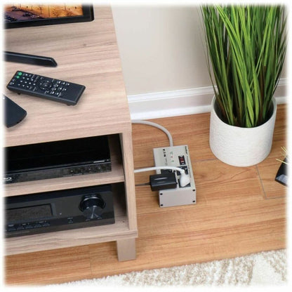 Alternate-Image2 Image for Eaton Tripp Lite Series Isobar 4-Outlet Surge Protector, 6 ft. Cord with Right-Angle Plug, 3330 Joules, Metal Housing