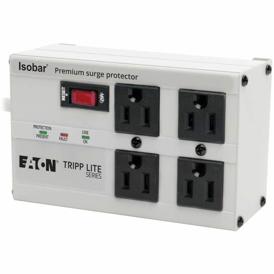 Main Image for Eaton Tripp Lite Series Isobar 4-Outlet Surge Protector, 6 ft. Cord with Right-Angle Plug, 3330 Joules, Metal Housing
