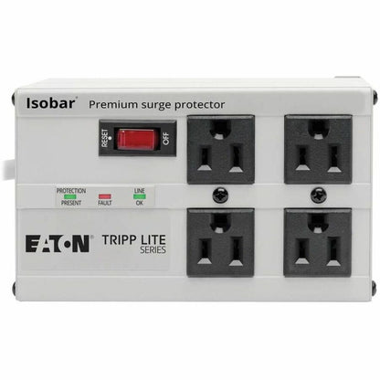 Alternate-Image5 Image for Eaton Tripp Lite Series Isobar 4-Outlet Surge Protector, 6 ft. Cord with Right-Angle Plug, 3330 Joules, Metal Housing