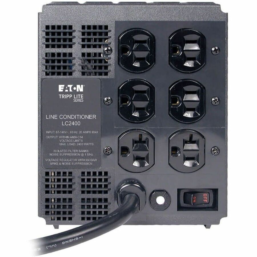 Alternate-Image1 Image for Tripp Lite by Eaton 2400W 120V Power Conditioner with Automatic Voltage Regulation (AVR) AC Surge Protection 6 Outlets