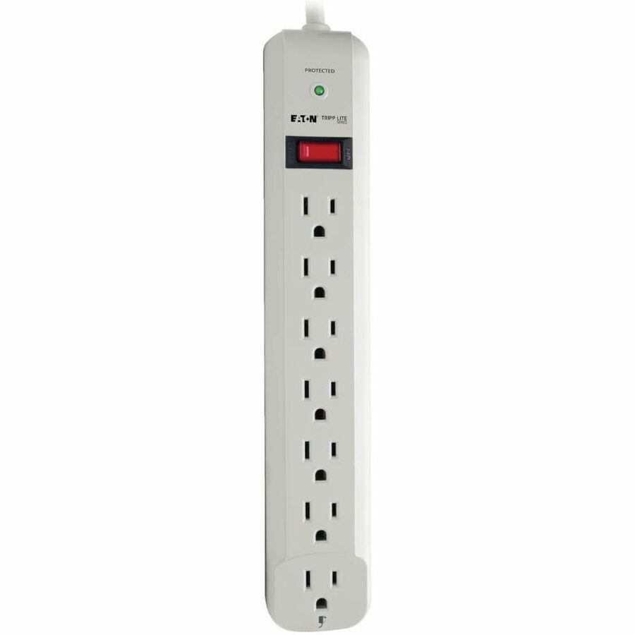 Alternate-Image5 Image for Eaton Tripp Lite Series Protect It! 7-Outlet Surge Protector, 6 ft. Cord, 1080 Joules, Diagnostic LED, Light Gray Housing