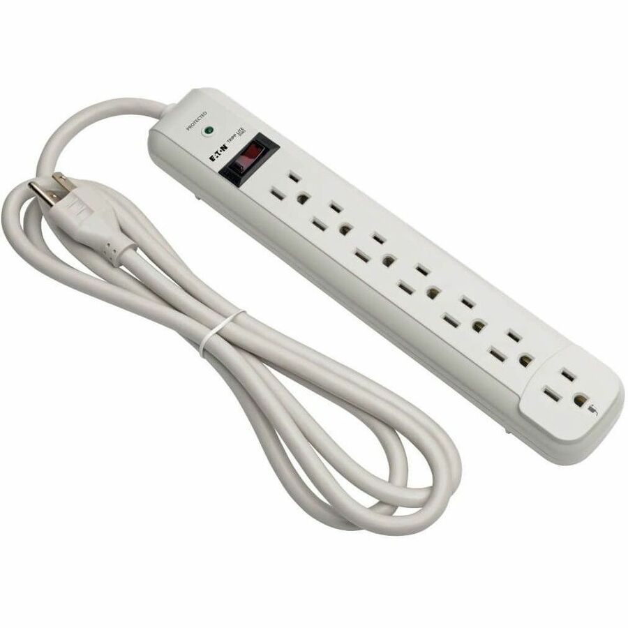 Alternate-Image7 Image for Eaton Tripp Lite Series Protect It! 7-Outlet Surge Protector, 6 ft. Cord, 1080 Joules, Diagnostic LED, Light Gray Housing