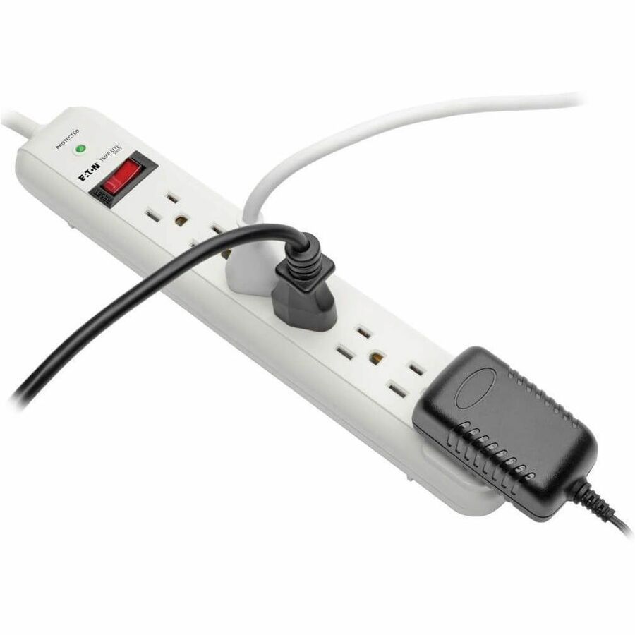 Alternate-Image4 Image for Eaton Tripp Lite Series Protect It! 7-Outlet Surge Protector, 6 ft. Cord, 1080 Joules, Diagnostic LED, Light Gray Housing