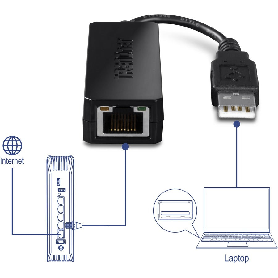 Alternate-Image1 Image for TRENDnet USB 2.0 to Fast Ethernet Adapter, Supports Windows And Mac OS, ASIX AX88772A Chipset, Backwards Compatible With USB 1.0 And 1.0, Full Duplex 200 Mbps Ethernet Speeds, Black, TU2-ET100