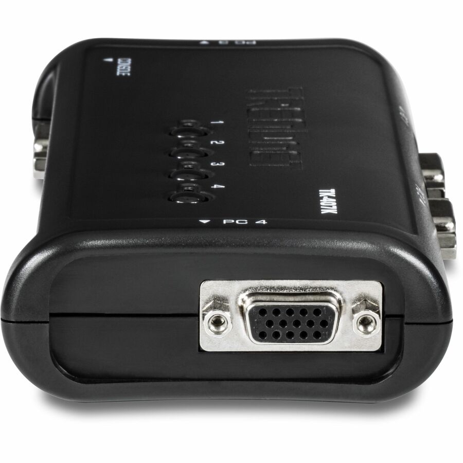 Left Image for TRENDnet 4-Port USB KVM Switch Kit, VGA And USB Connections, 2048 x 1536 Resolution, Cabling Included, Control Up To 4 Computers, Compliant With Window, Linux, and Mac OS, TK-407K