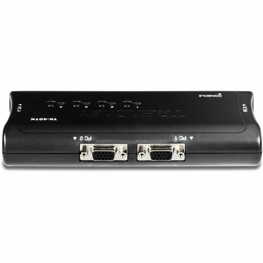 Rear Image for TRENDnet 4-Port USB KVM Switch Kit, VGA And USB Connections, 2048 x 1536 Resolution, Cabling Included, Control Up To 4 Computers, Compliant With Window, Linux, and Mac OS, TK-407K