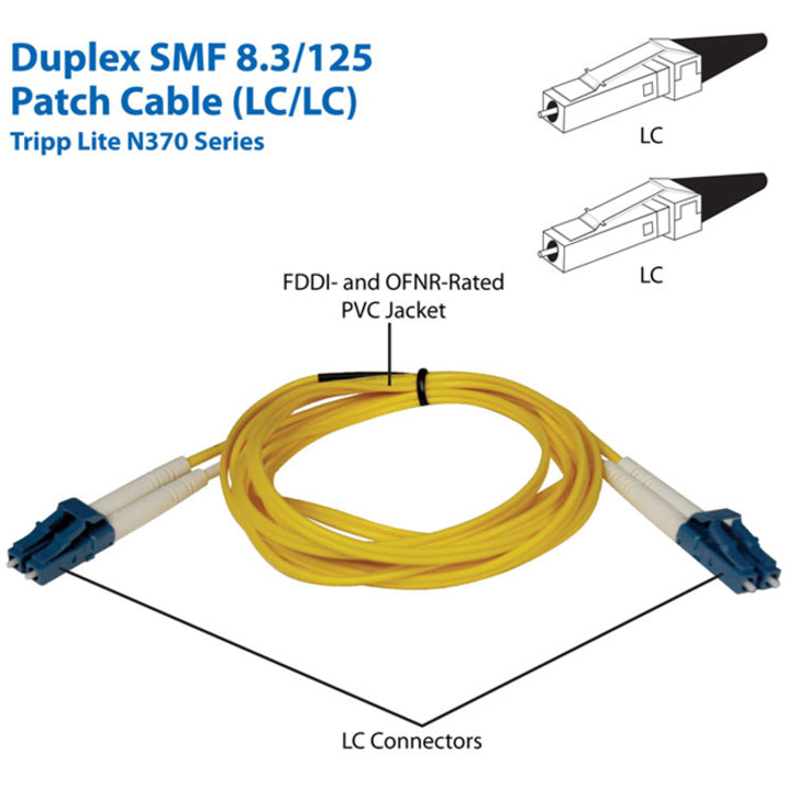 Alternate-Image1 Image for Eaton Tripp Lite Series Duplex Singlemode 9/125 Fiber Patch Cable (LC/LC), 3M (10 ft.)