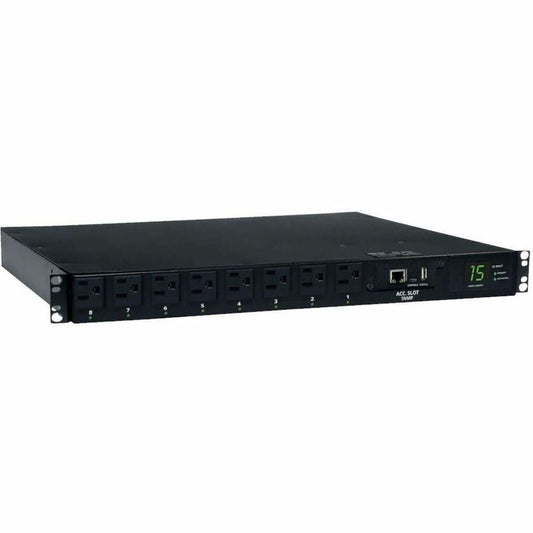 Main Image for Eaton Tripp Lite Series 1.4kW Single-Phase Switched Automatic Transfer Switch PDU, 2 120V 5-15P 15A Inputs, 8 5-15R Outputs, 1U, TAA