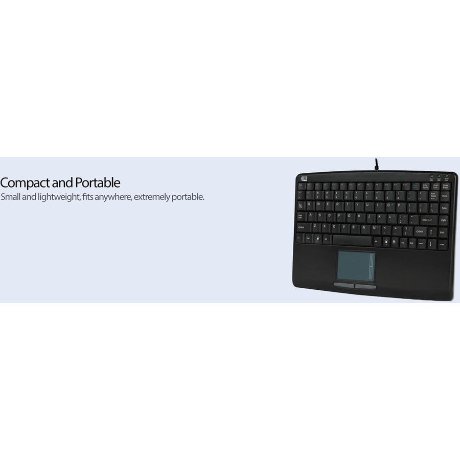 Alternate-Image2 Image for Adesso AKB-410UB Slim Touch Mini Keyboard with Built in Touchpad