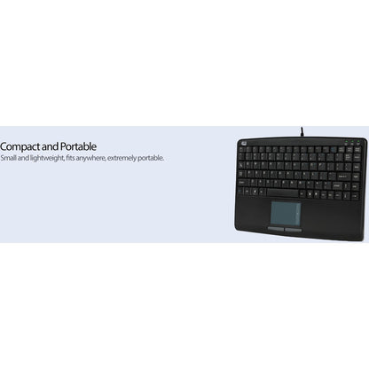 Alternate-Image2 Image for Adesso AKB-410UB Slim Touch Mini Keyboard with Built in Touchpad