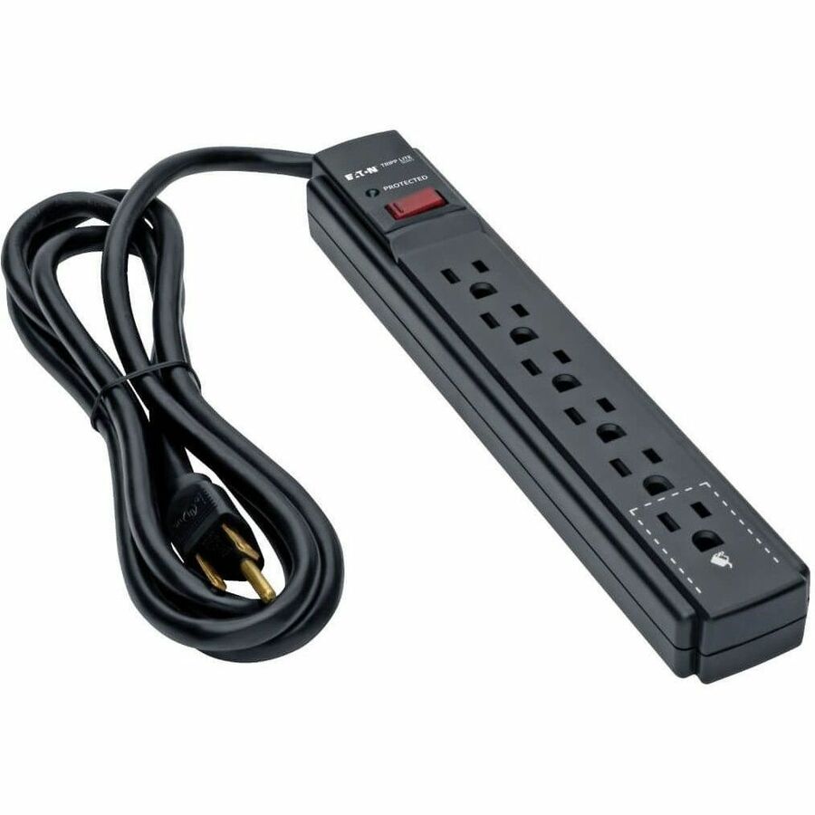 Alternate-Image6 Image for Eaton Tripp Lite Series Protect It! 6-Outlet Surge Protector, 6 ft. Cord, 900 Joules, Diagnostic LED, Black Housing