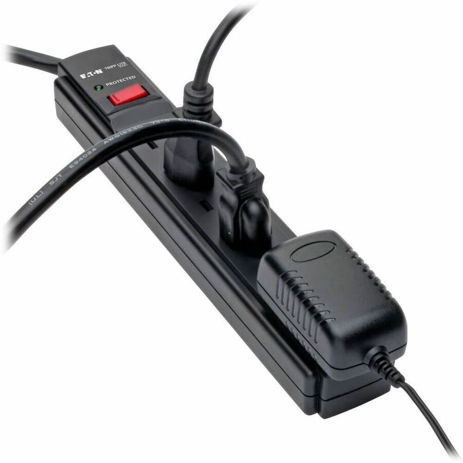 Alternate-Image2 Image for Eaton Tripp Lite Series Protect It! 6-Outlet Surge Protector, 6 ft. Cord, 900 Joules, Diagnostic LED, Black Housing