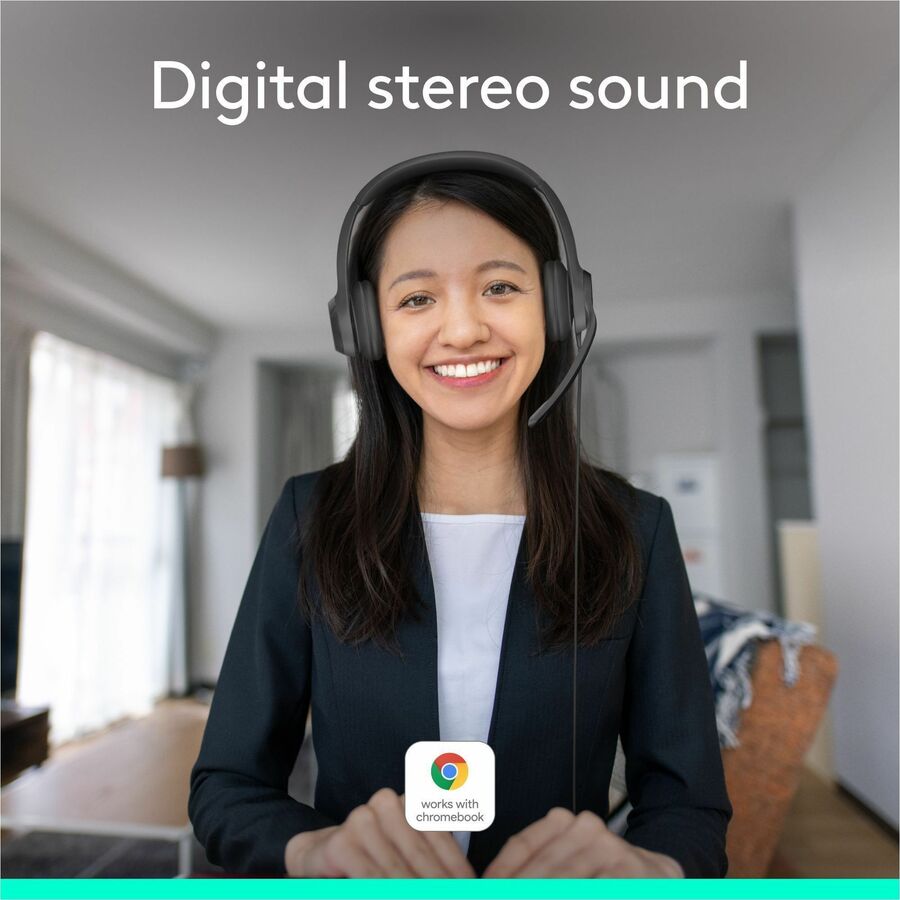 Alternate-Image1 Image for Logitech H390 Wired Headset for PC/Laptop, Stereo Headphones with Noise Cancelling Microphone, USB-A, In-Line Controls, Works with Chromebook